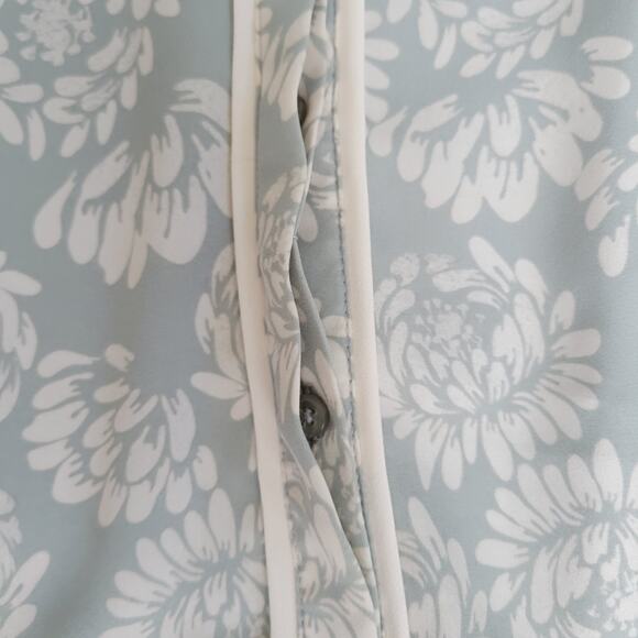 Downeast Collared Pleated Long Sleeve Button Floral Sage Green Dress Women Sz M - Picture 7 of 12